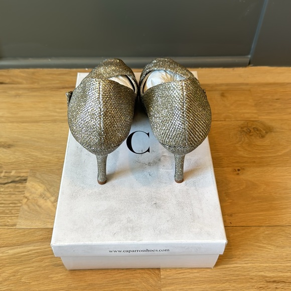 Caparros • Odessa Peep Toe Stilettos • Champagne Sparkle • 8.5 - Picture 6 of 7